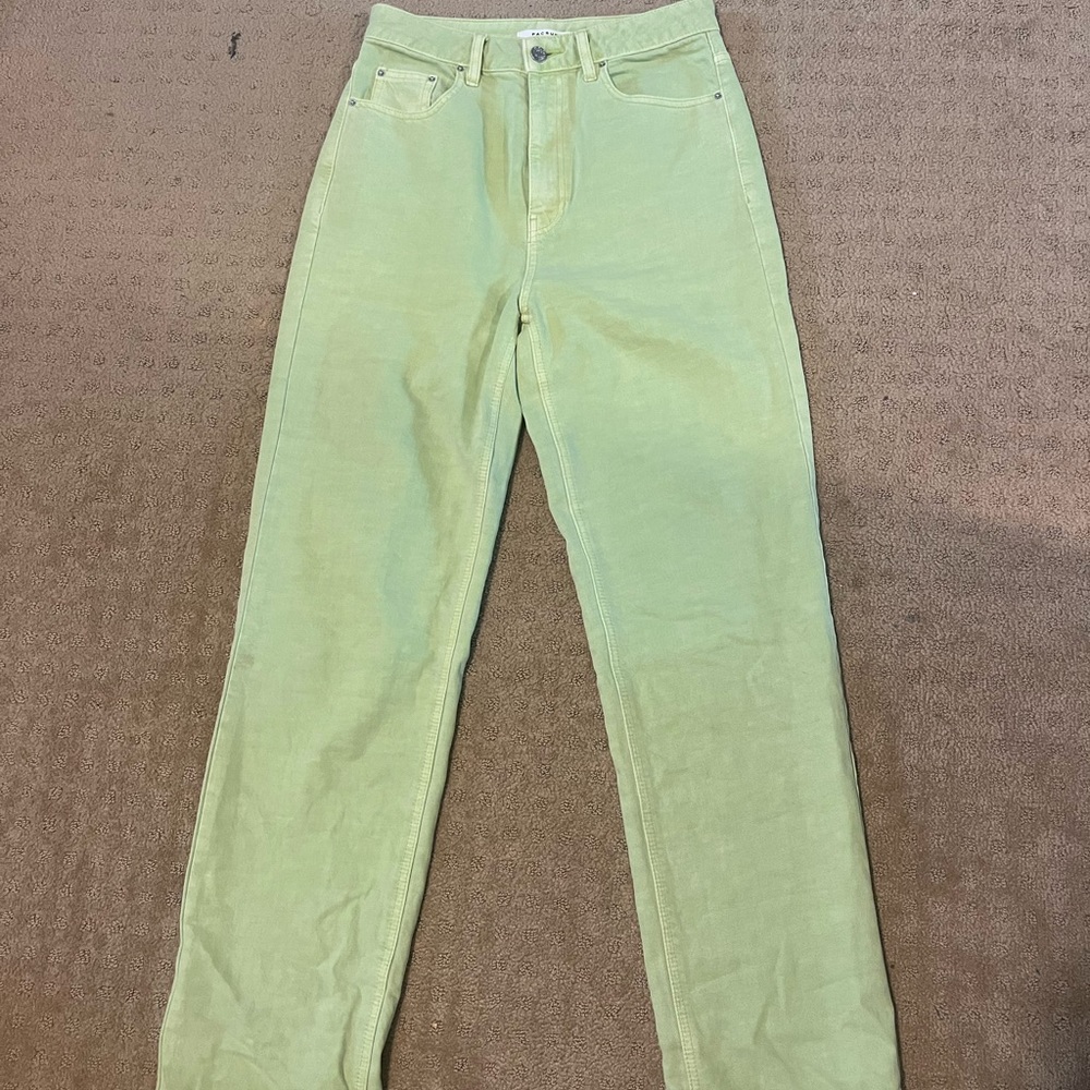 Green high rise mom jeans Pacsun